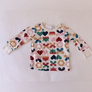 Hanna Andersson 2T long sleeve tshirt butterflies hearts Valentine’s Day soft